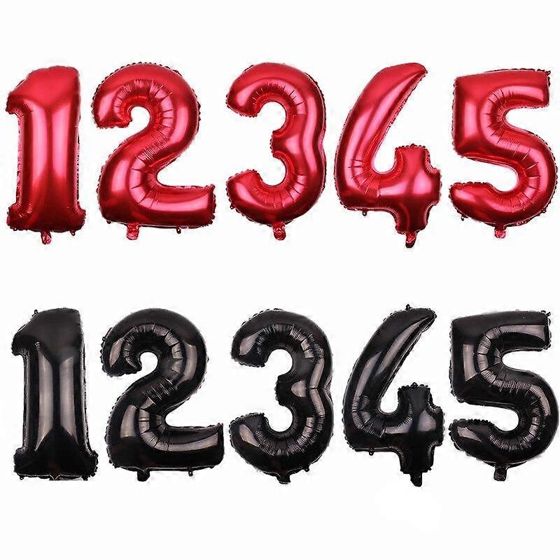 1Pc 32-calowe balony numeryczne czerwono - czarne Balony foliowe wszystkiego najlepszego z okazji urodzin Balon dekoracyjny na przyjęcie weselne