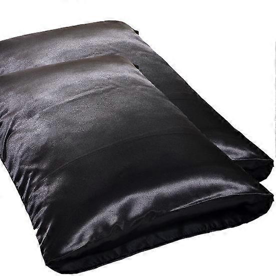 2Pcs Simple Solid Color Standard King Queen Bedroom Pillow Case Cushion Cover
