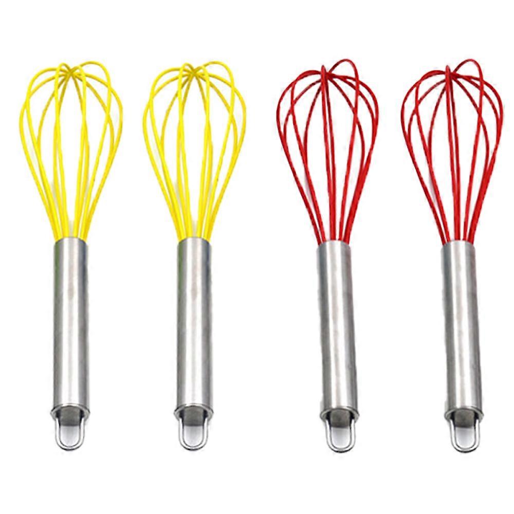 Mini Silicone Kitchen Whisks, Stainless Steel Handles