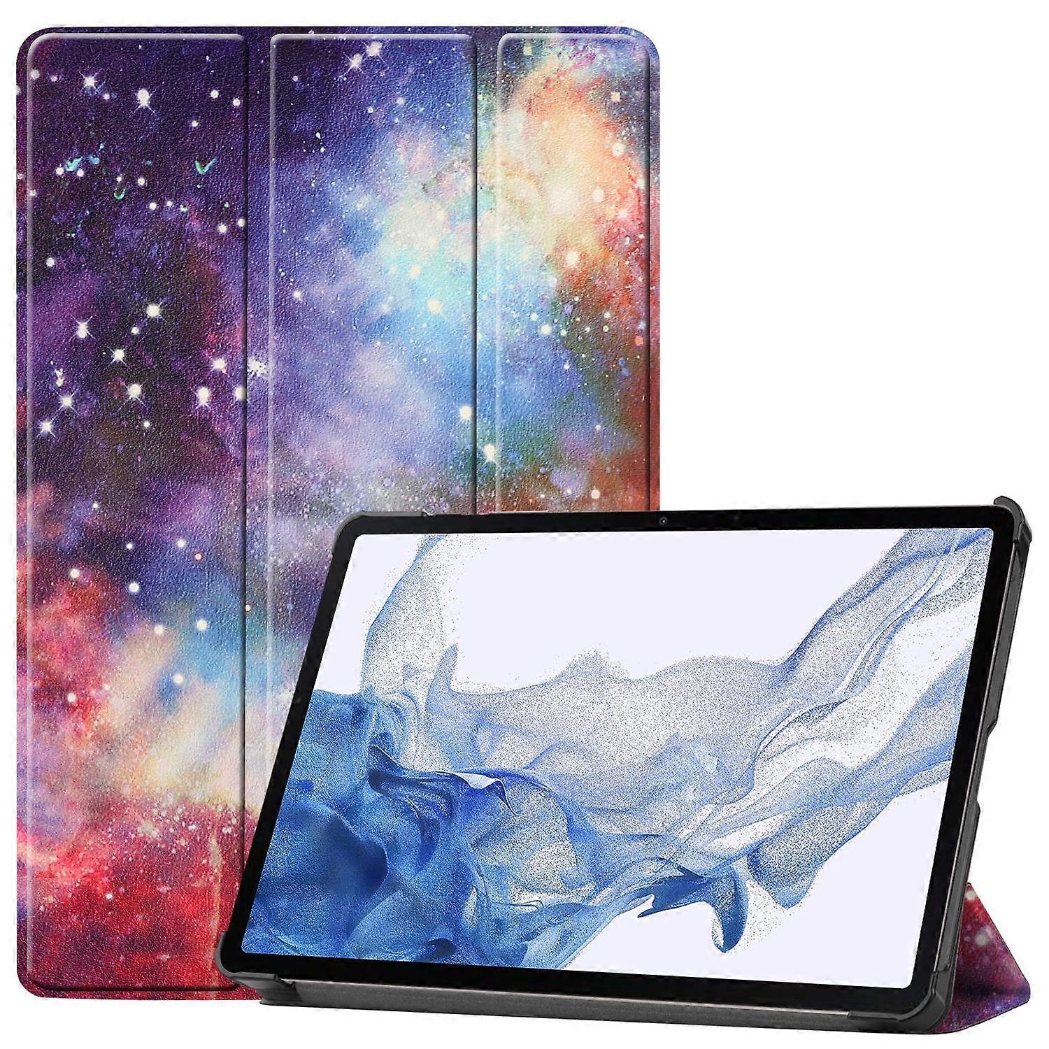 Custer Painted 3-Fold Holder Smart Leather Tablet Case