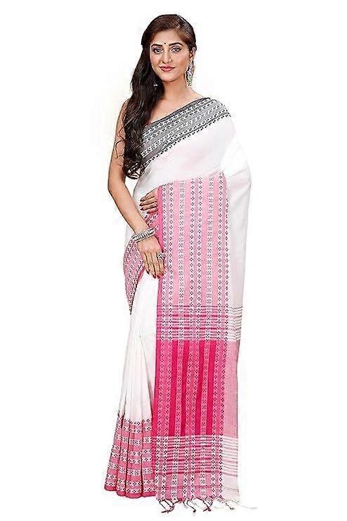 BRYNBRIT Handloom Cotton Saris with Blouse Piece For Women