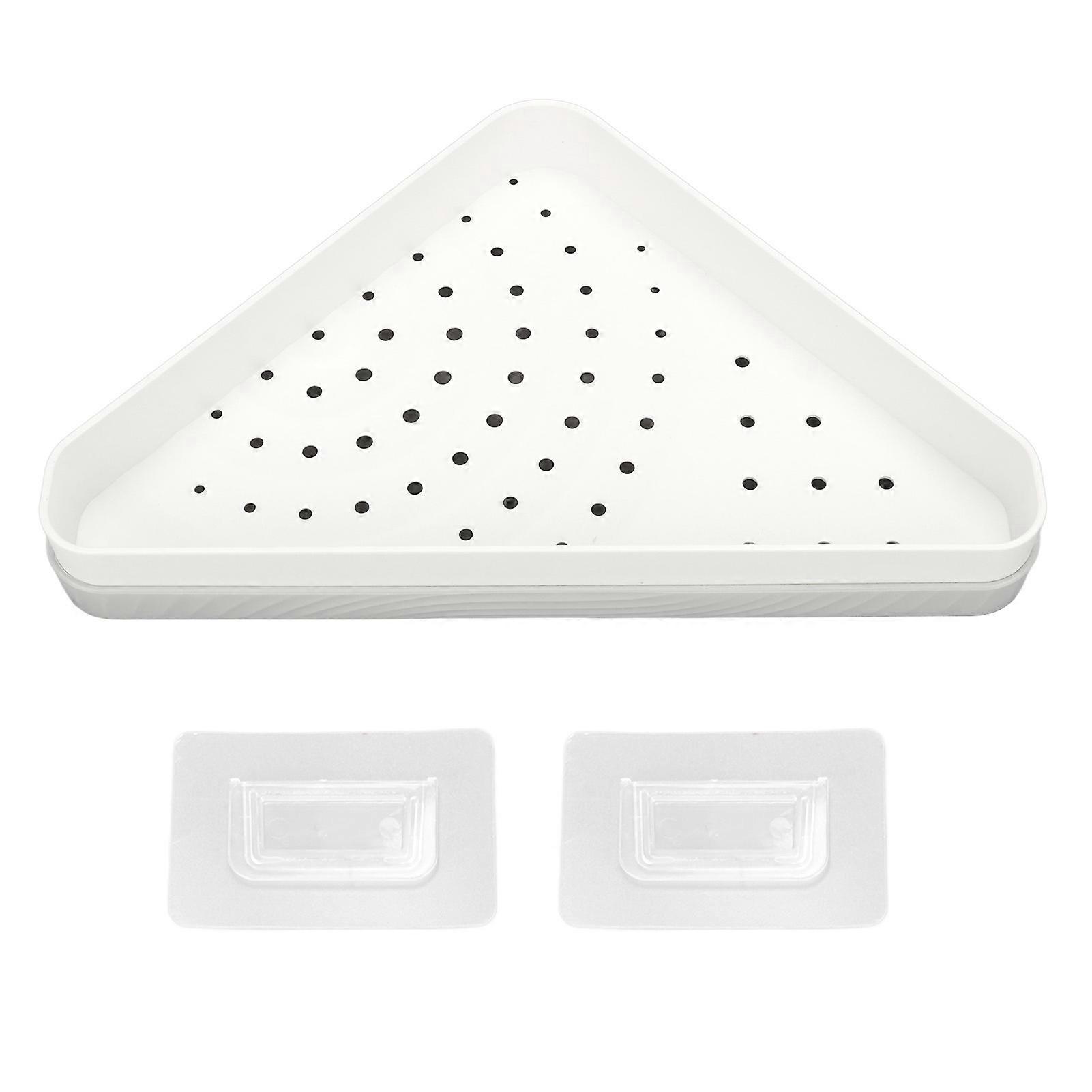 Triangular Corner Shower Rack Elegant Wall Mounted Bathroom Shelf Storage Organizer for Kitchen
