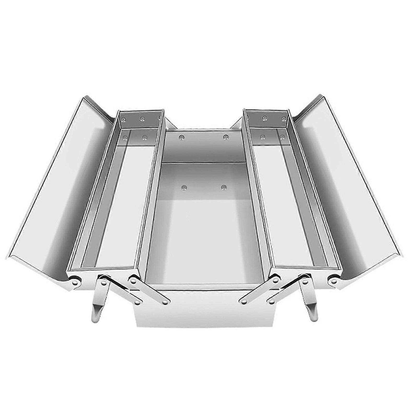 Space Saving Double/Three Layers Design Foldable Stainless Toolbox Storage Solution For Home Repairs And Outdoor Camping  Double Layer