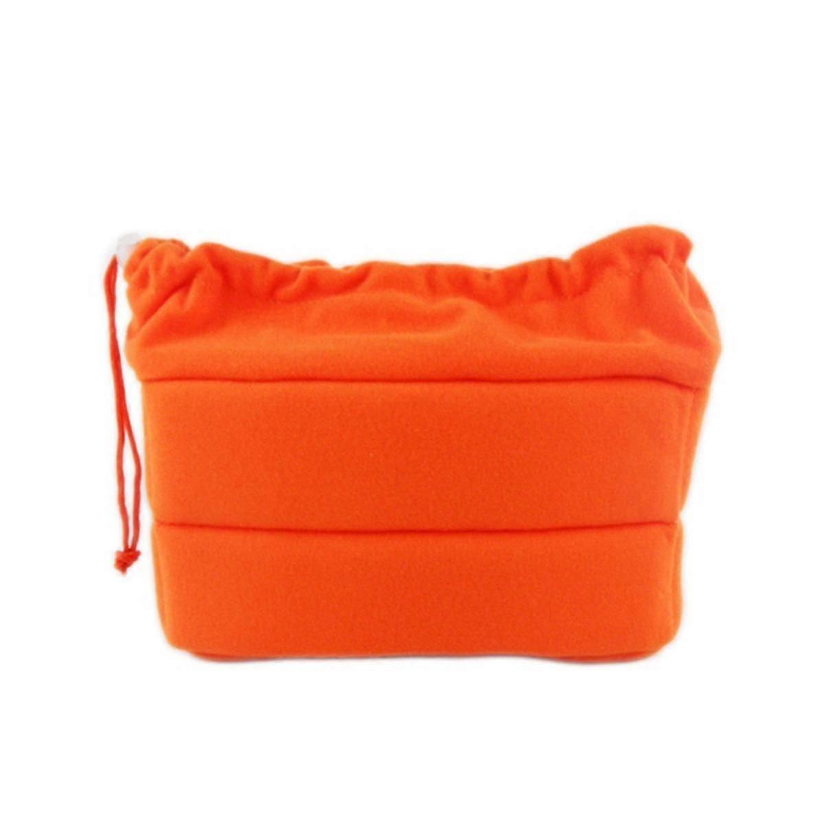 Camera Bag Camera Insert Bag with Drawstring Adjustable Divider Camera Lens Soft Bag for ,, Orange