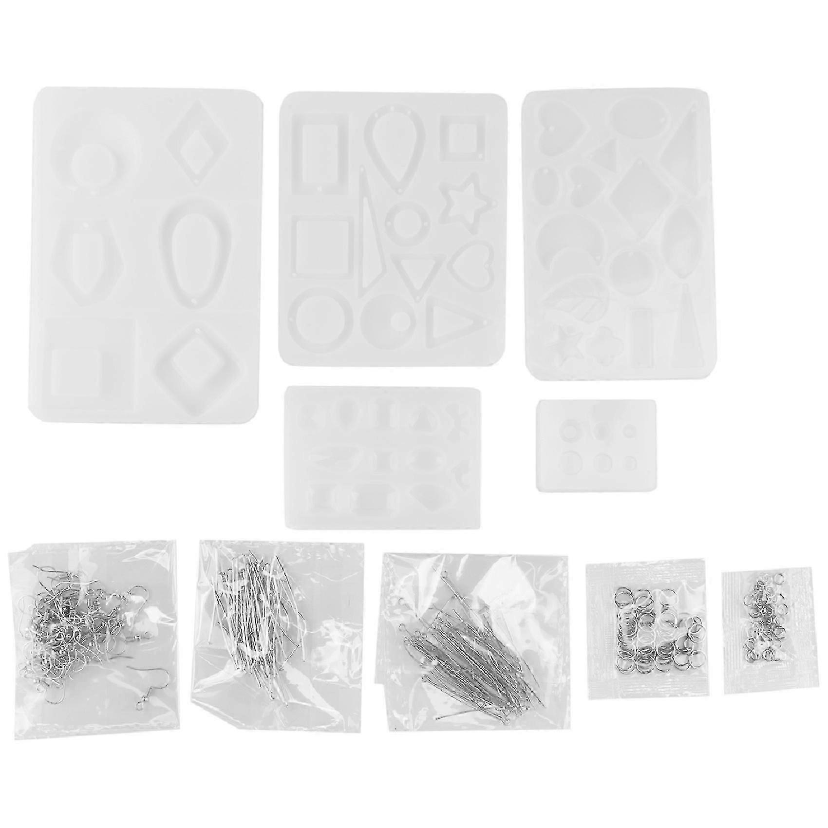 Earring Resin Molds, Stud Earring Jewelry Epoxy Resin Silicone Molds Include Droppers, Stirrers, Ea