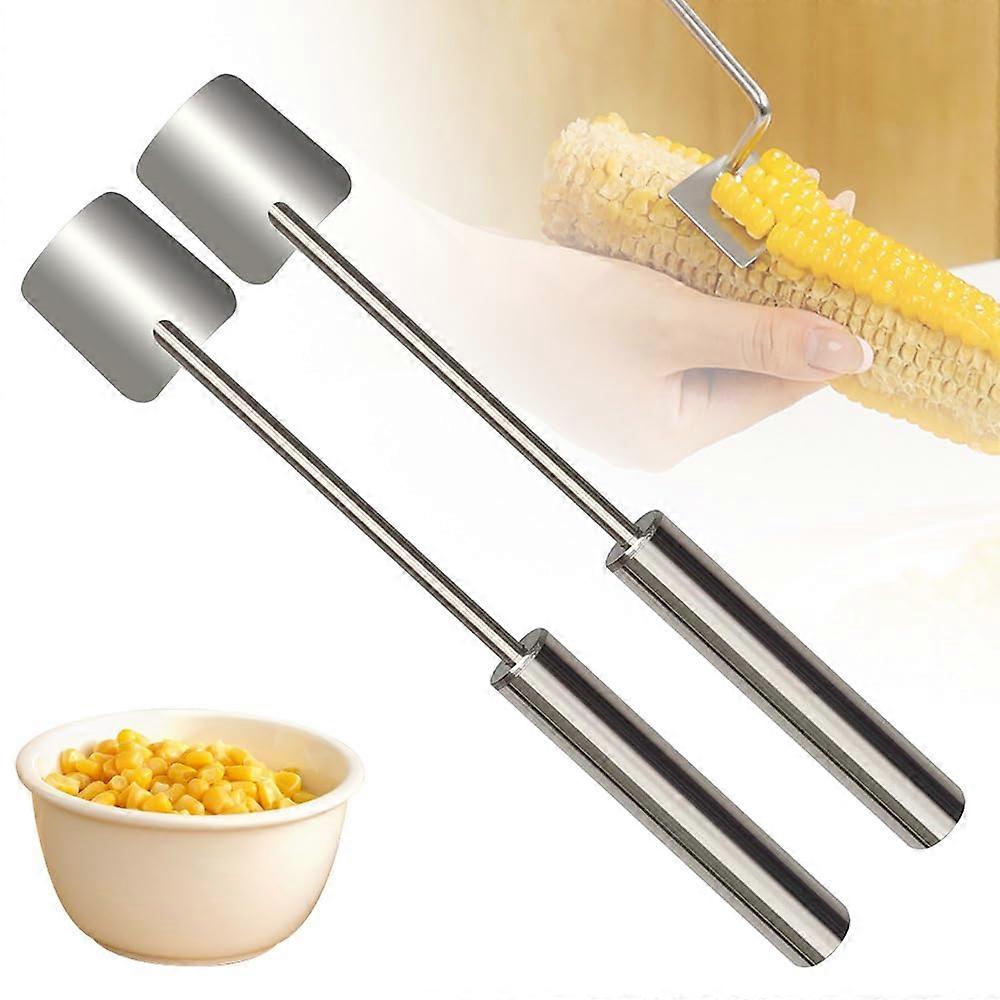 2 Pcs Corn Peeler Tool Steel Stainless Splitter for Home Kitchen