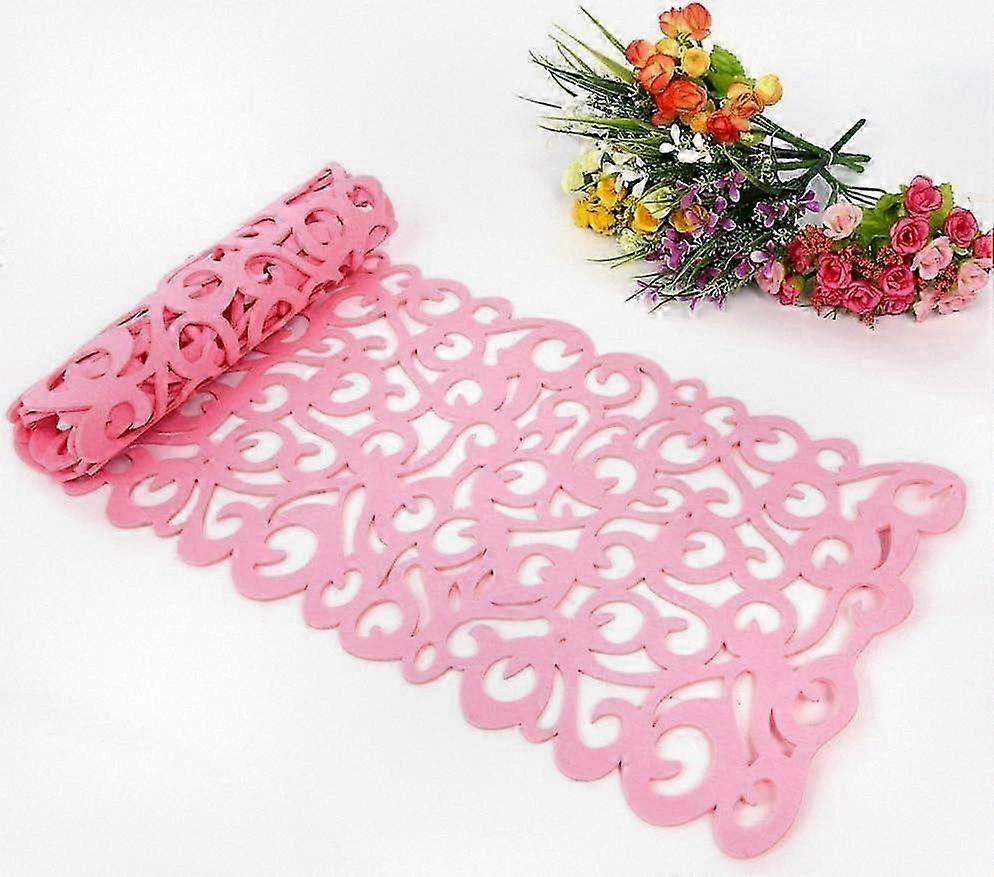 Washable Pink Table Runner 100x30cm for Dining Decor.