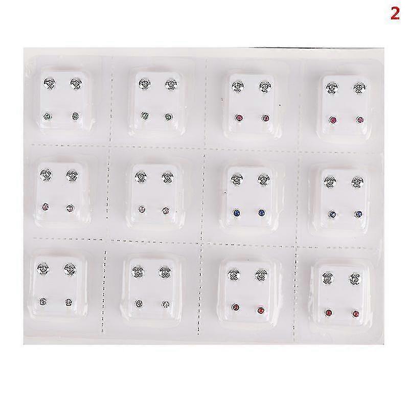 24pcs Médical Boucles D’oreilles Piercing Outil Oreille Stud Acier Chirurgical Boucles D’oreilles Femmes-DYDZ