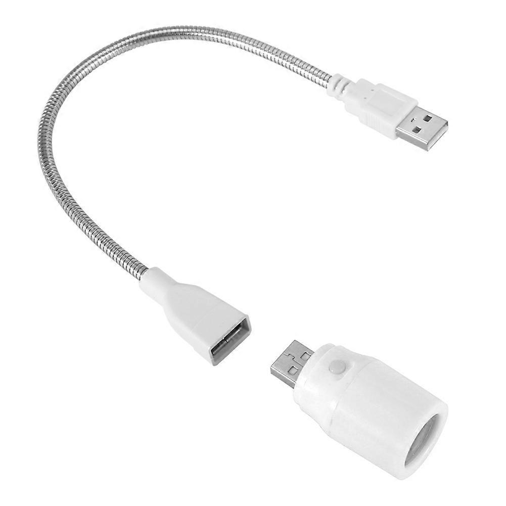 5V 1W Durable Mini Plastic USB LED Lamp Light for Study Desk White with USB Hose