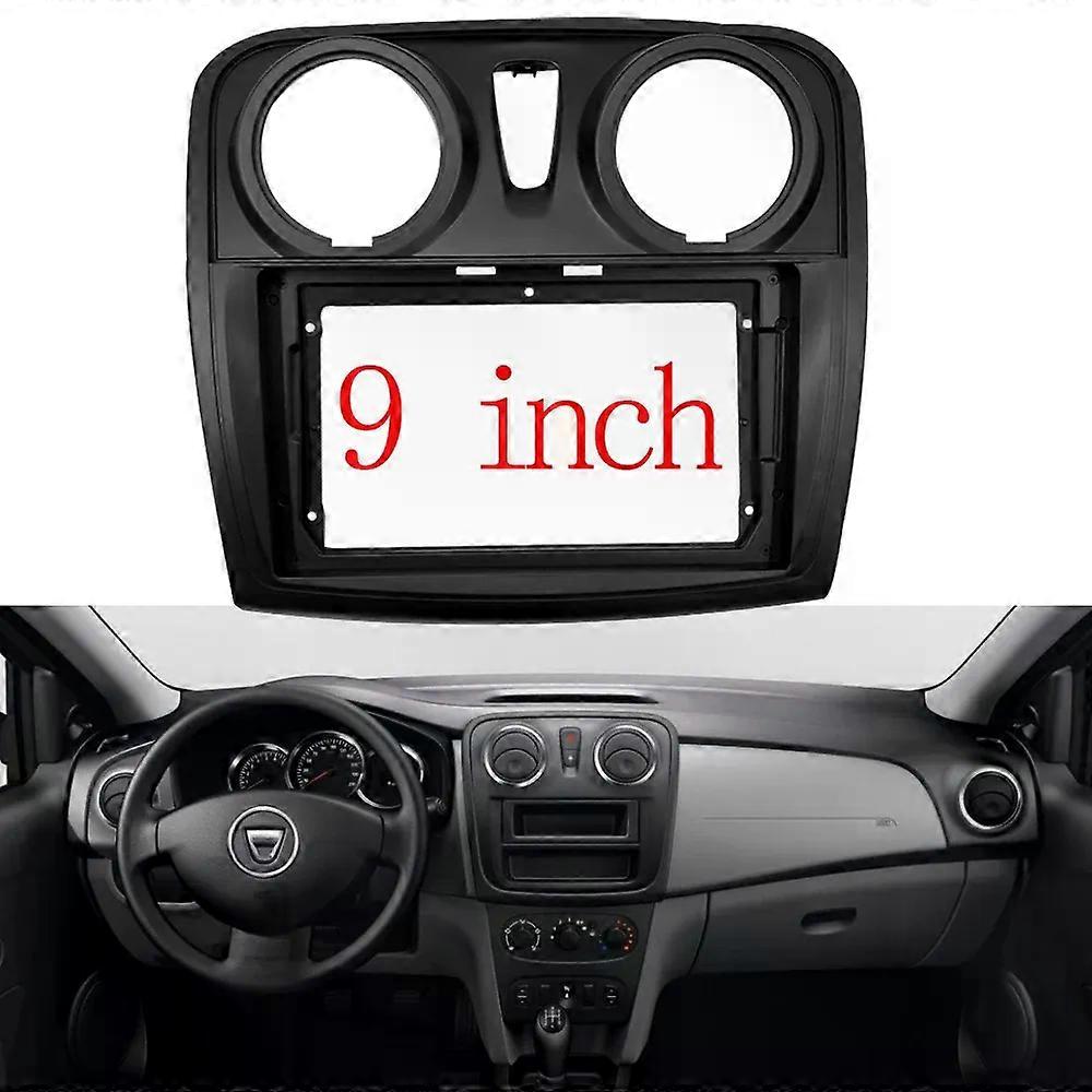 2 Din 9 Inch Car Radio Fascias compatible for Dacia Sandero Symbol Stepway 2014+ Dashboard Frame Installation DVD Gps Mp5 Multimedia Player