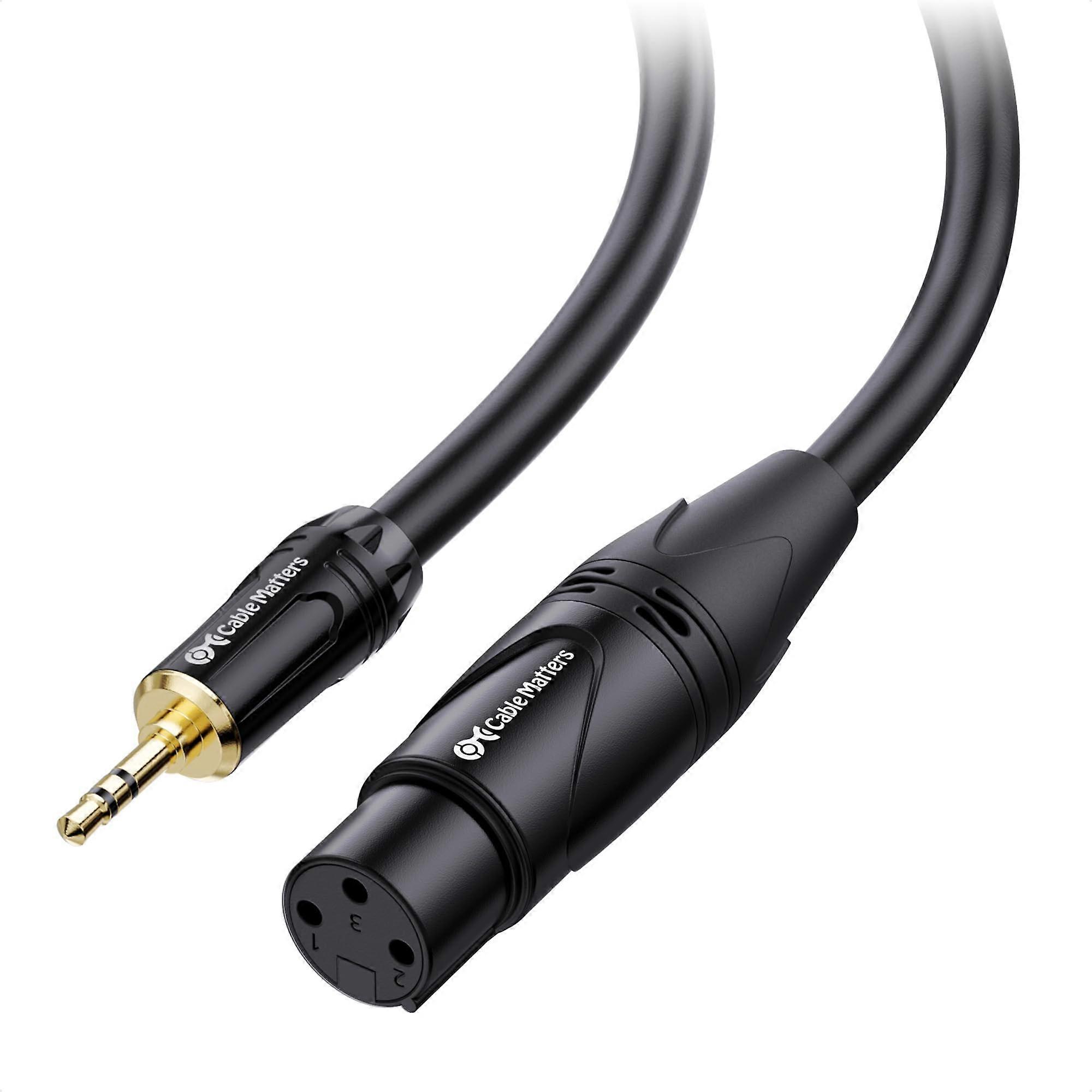 Unbalanced Long 3.5mm to XLR Cable 25ft Male to Female Audio Adapter Compatible with Microphones and Instruments