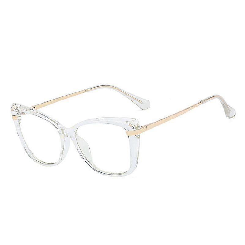 SHAUNA Retro Spring Hinge Cat Eye TR90 Metal Women Glasses Frame Clear Anti Blue Light Eyewear Men Optical Frame