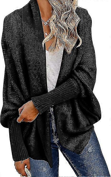 Kimono Batwing Cable Åpen frontstrikket sløv overdimensjonert wrap cardigan genser yttertøyfrakk for kvinner