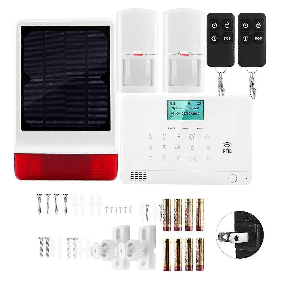 Solar Security Alarm Kit - Night Acoustooptic Alerts, 8-Hour Backup, Phone Dial Function