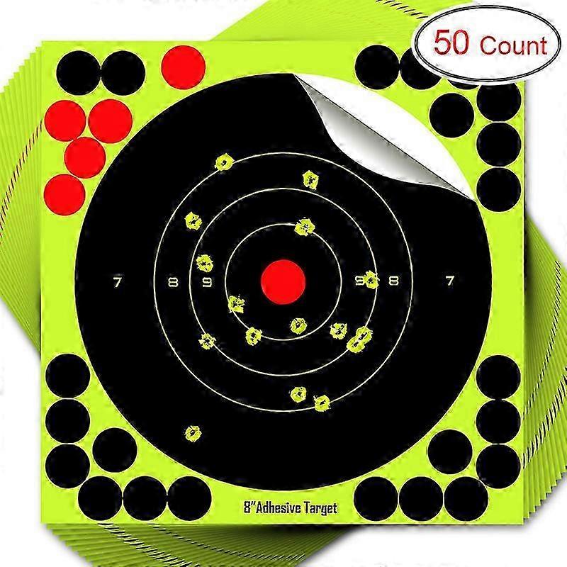 50x Fluorescent Yellow Reactive Splatter Paper Reactive Adhesive Target Shooting Targets 203x203mm SZRH A-B