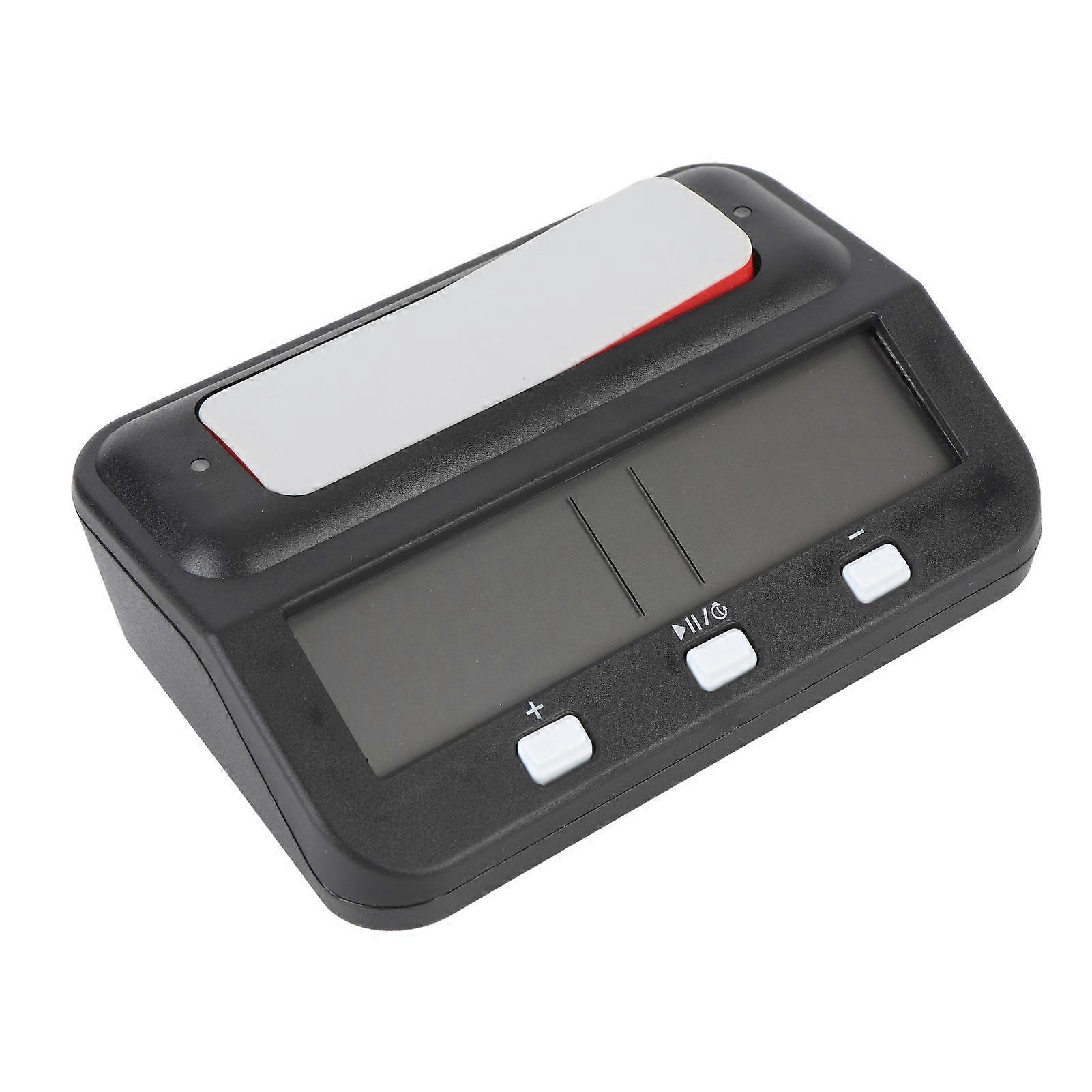 Chess Timer with Reward Delayed Time Alarm Memory Function Count Down Up Chess Clock for Game Competitions Black 