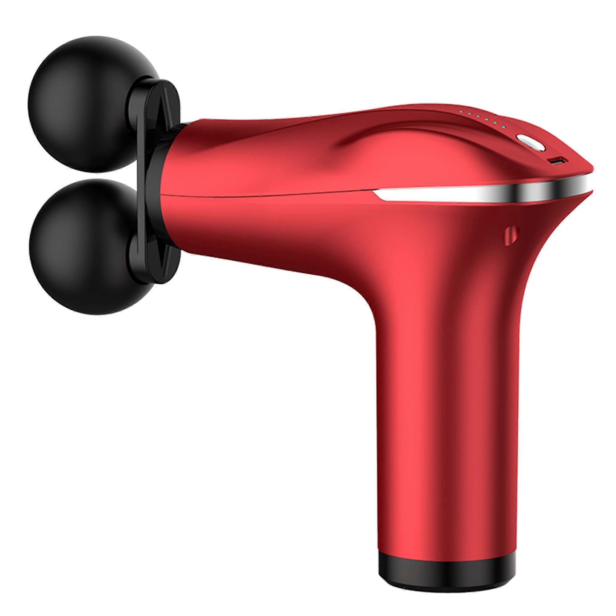 Back Massage Gun, Cordless Handheld Massager for Relaxing Back and Body Muscles, Lightweight Rechargeable in Red