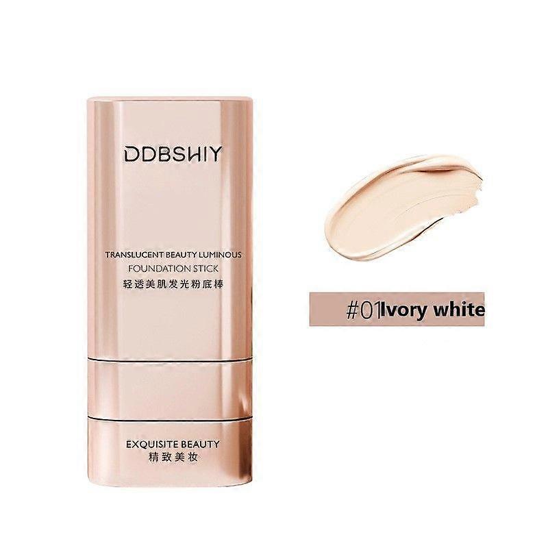 Foundation Stick, 2 in 1 Foundation, Multi-use Foundation Stick Makeup with Brush, Longwear Contour Stick Waterproof Foundation Face Stick for All Ski