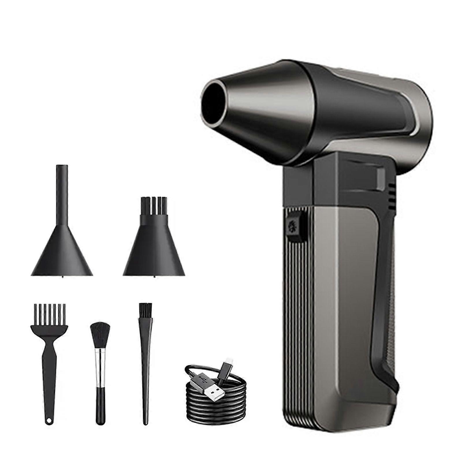 Portable Handheld Fan with 3 Speed Settings Rechargeable Cordless Air Blower Powerful 130000RPM Dust Cleaner Mini Fan