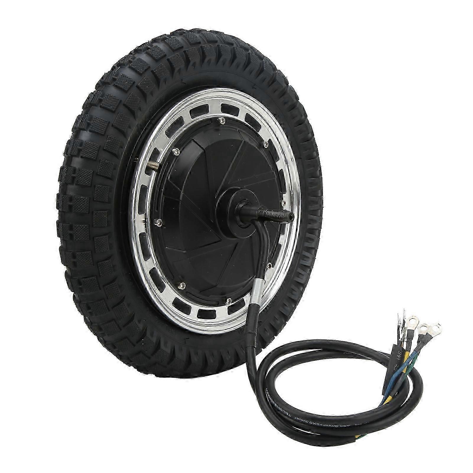 מנוע רכזת גלגלים 12 אינץ' 48V 96V 800W 6500W 1250 סל"ד מנוע המרת הילוכים בלם דיסק עם צמיג חיצוני פנימי לאופנוע אופניים חשמליים לרכב שטח