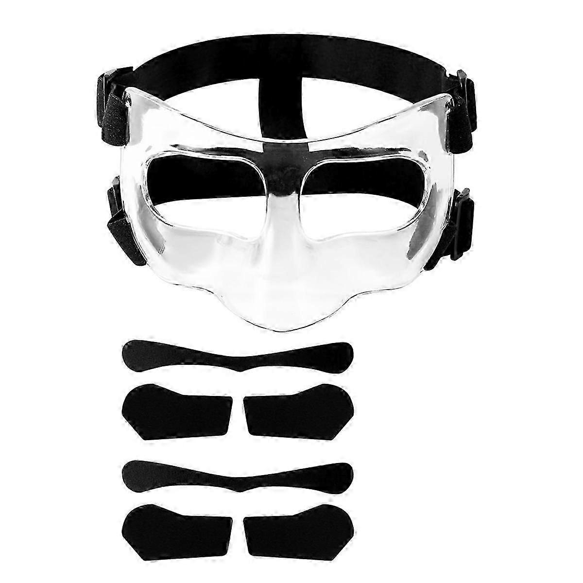 Nose Guard for Broken Nose, Adjustable Face Guard Sports Training Face Mask Nose Protector with Pad