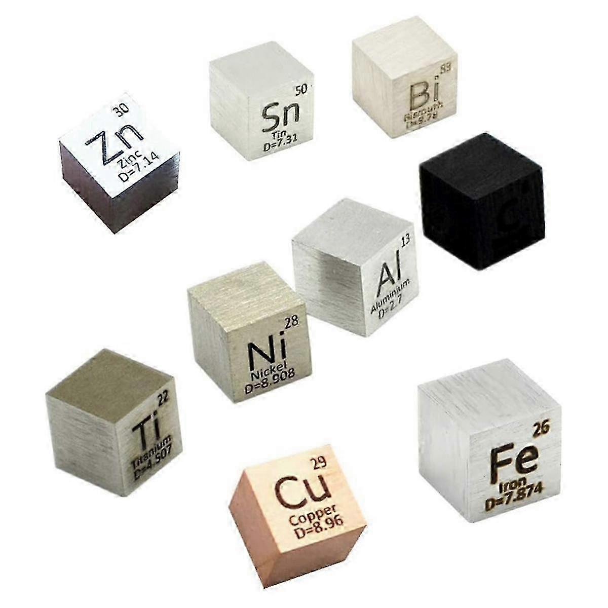10mm Copper Bismuth Titanium Element Squares Set for Periodic Table Science Collectors