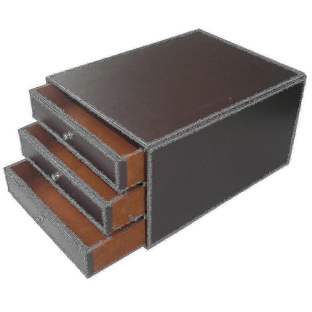 Large Capacity Office Storage Box Multifunctional Leather Storage Box File Tray