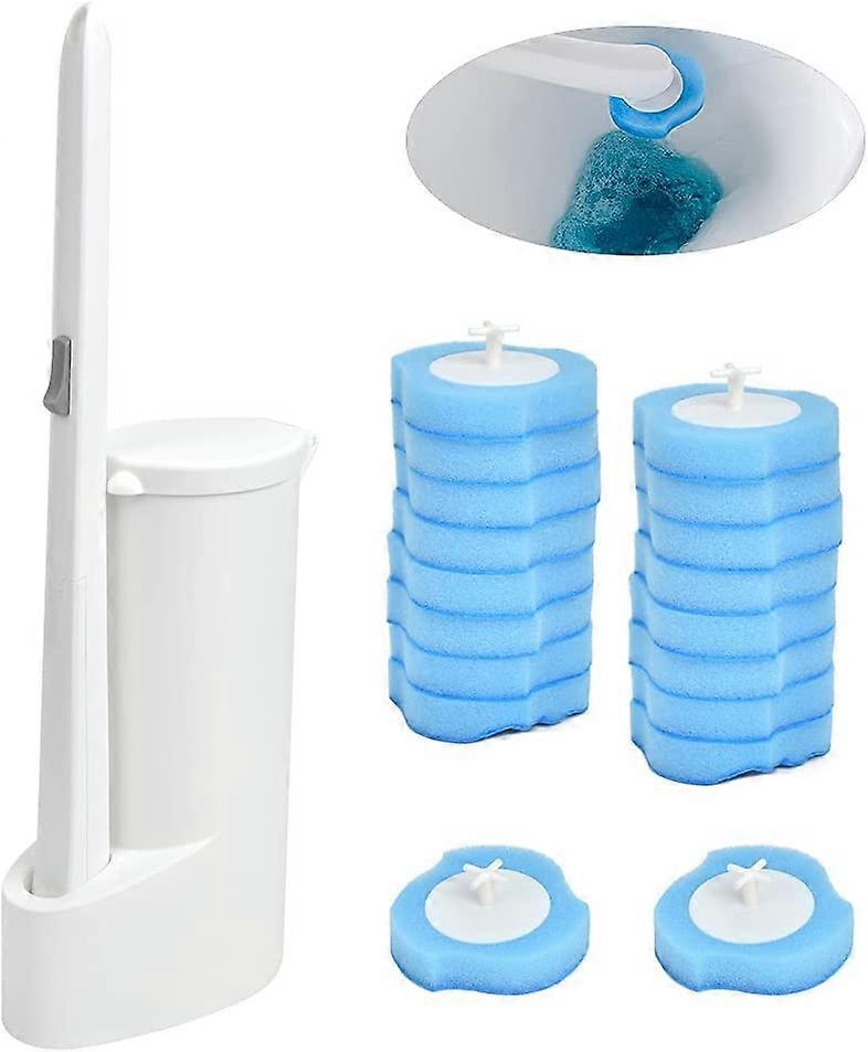 1 szczotka do WC 24 wkłady Główka szczotki do toalety + szczotka do WC + podstawa Wielofunkcyjna szczotka do czyszczenia WC 360 °