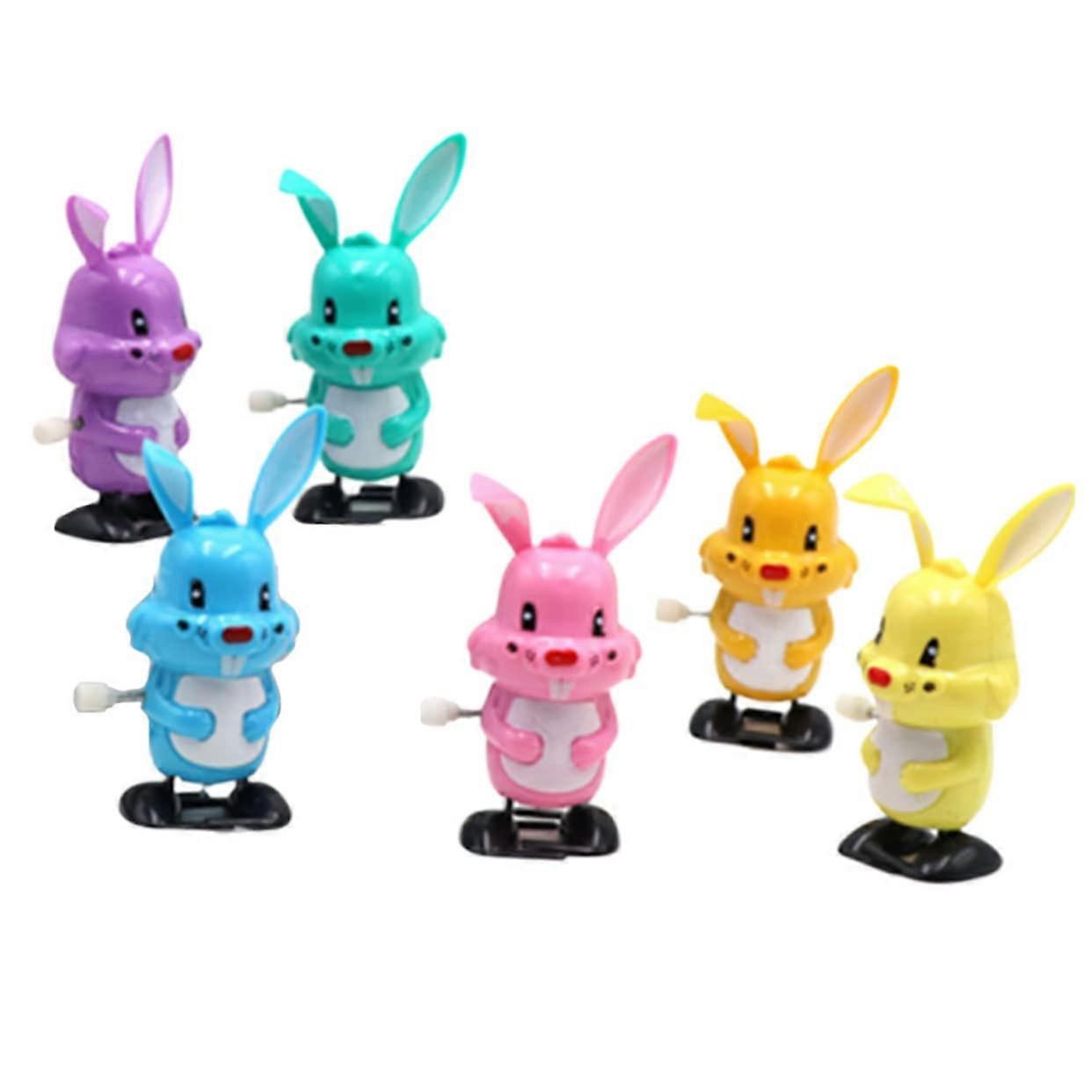 12pcs Wind-up Bunny Toy Set, Jumping Rabbit Action Figures for Kids, Novelty Walking Bunnies in Assorted Colors