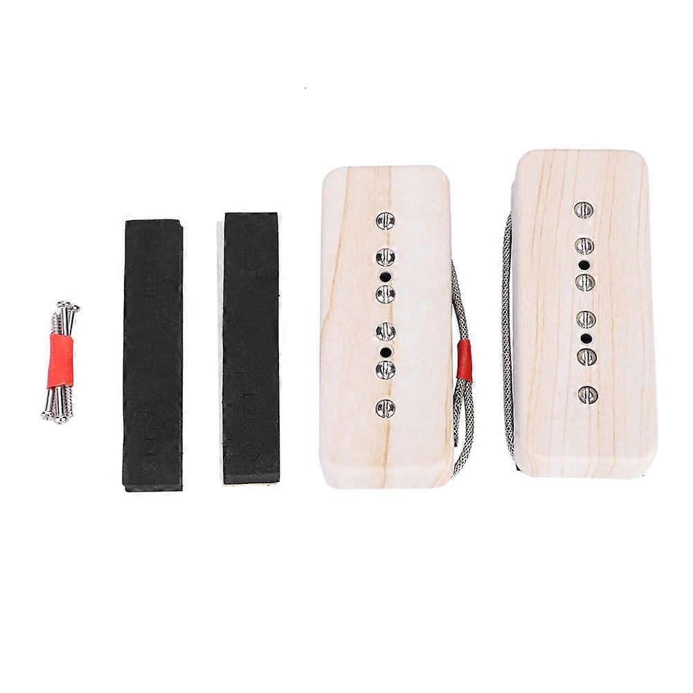 1 Set/2 Pcs Neck Bridge Soap Bar Pickup Alnico V Magnet for Guitar (Maple Color)