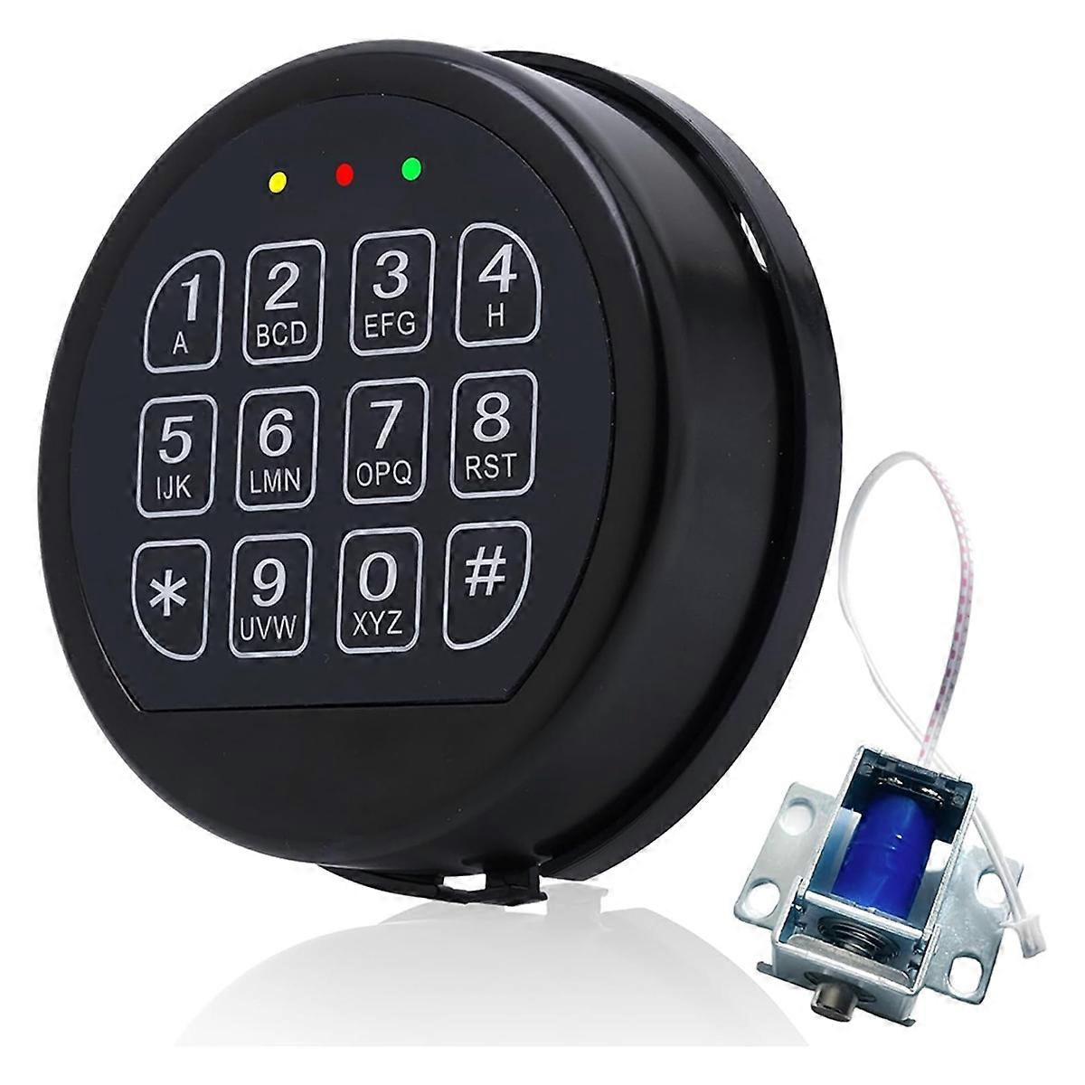 Safe Lock Replacement with Solenoid Lock Black Keypad Electronic Lock for Home and Business Safe Bo