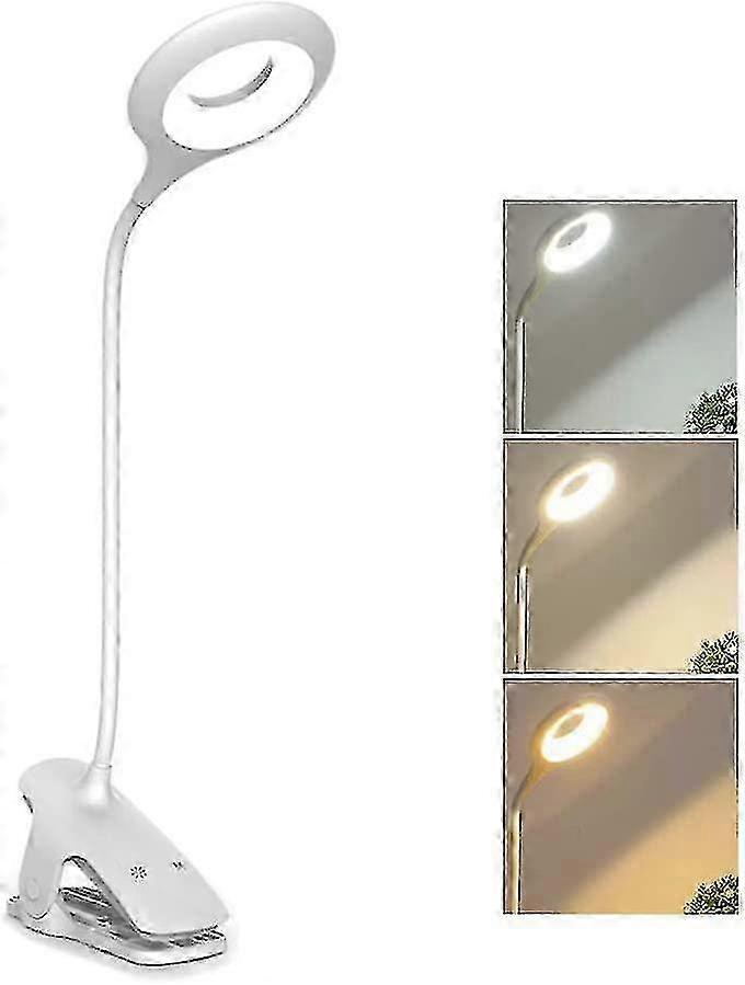 Rechargeable LED Clamp Lamp with Touch Control and 28 Dimmable Lights for Reading and Kids' Activities