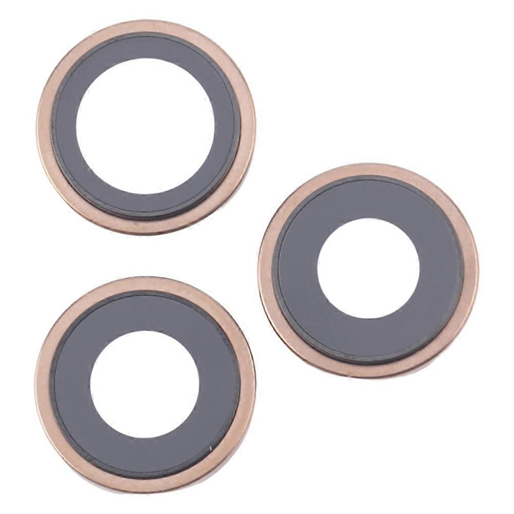For iPhone 16 Pro 1 Set Rear Camera Rim Lens Cover with Adhesive Sticker (Without Logo)Gold