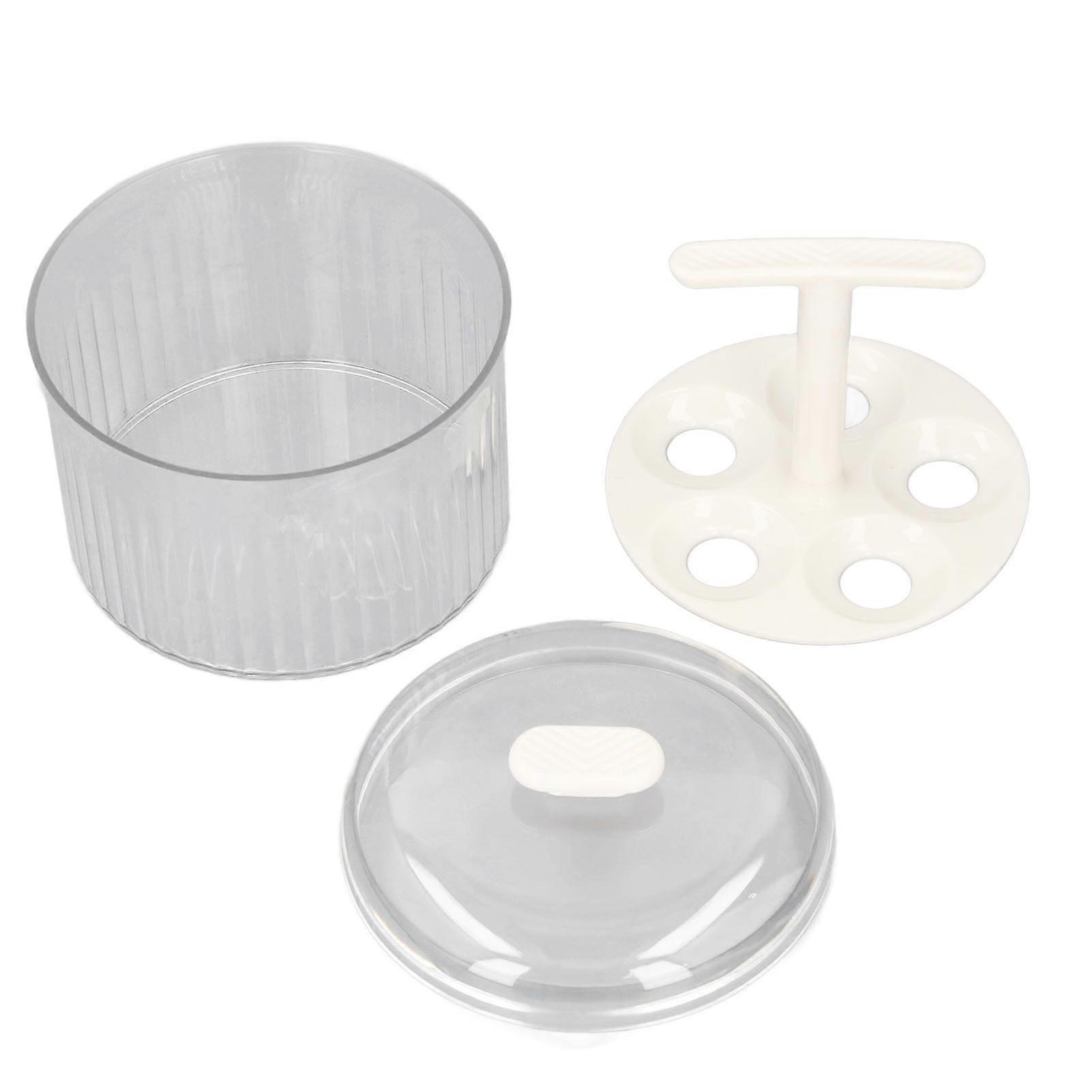 Extruded Meatball Maker with Lid, 5-Hole Manual Meatball Press, Transparent, for Home Kitchen, Milky White