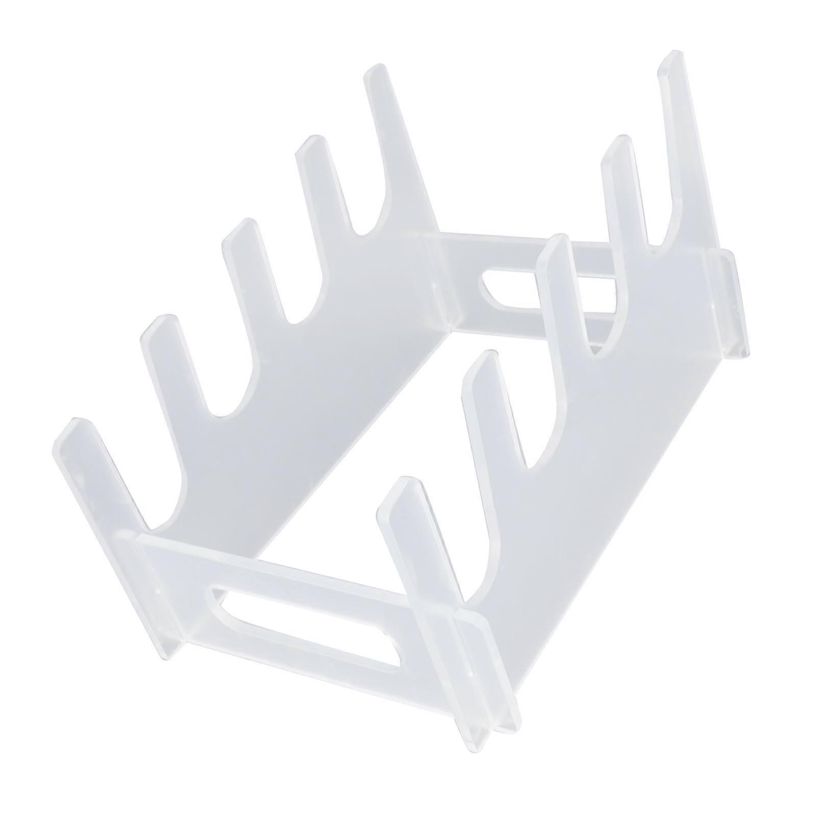 Plate Dinnerware Display Stand Acrylic Multiple Plates Display Rack Space Saving Kitchen Organizer 4 Layer 