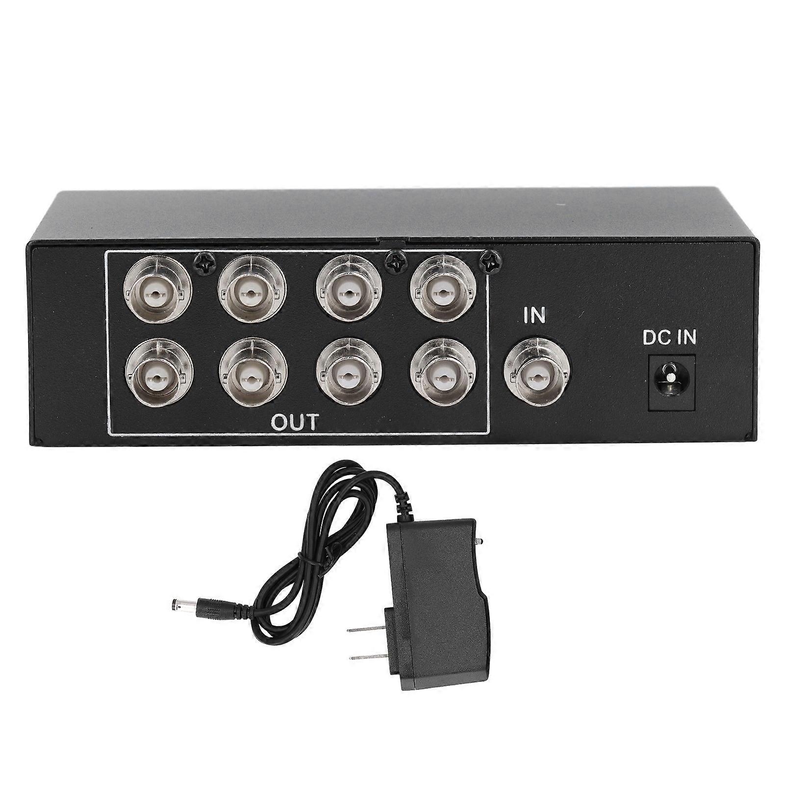 8 Port BNC Video Splitter Box 1 In 8 Out 1080P Coaxial Signal Distributor for Security Camera Video Monitoring System Plug and Play