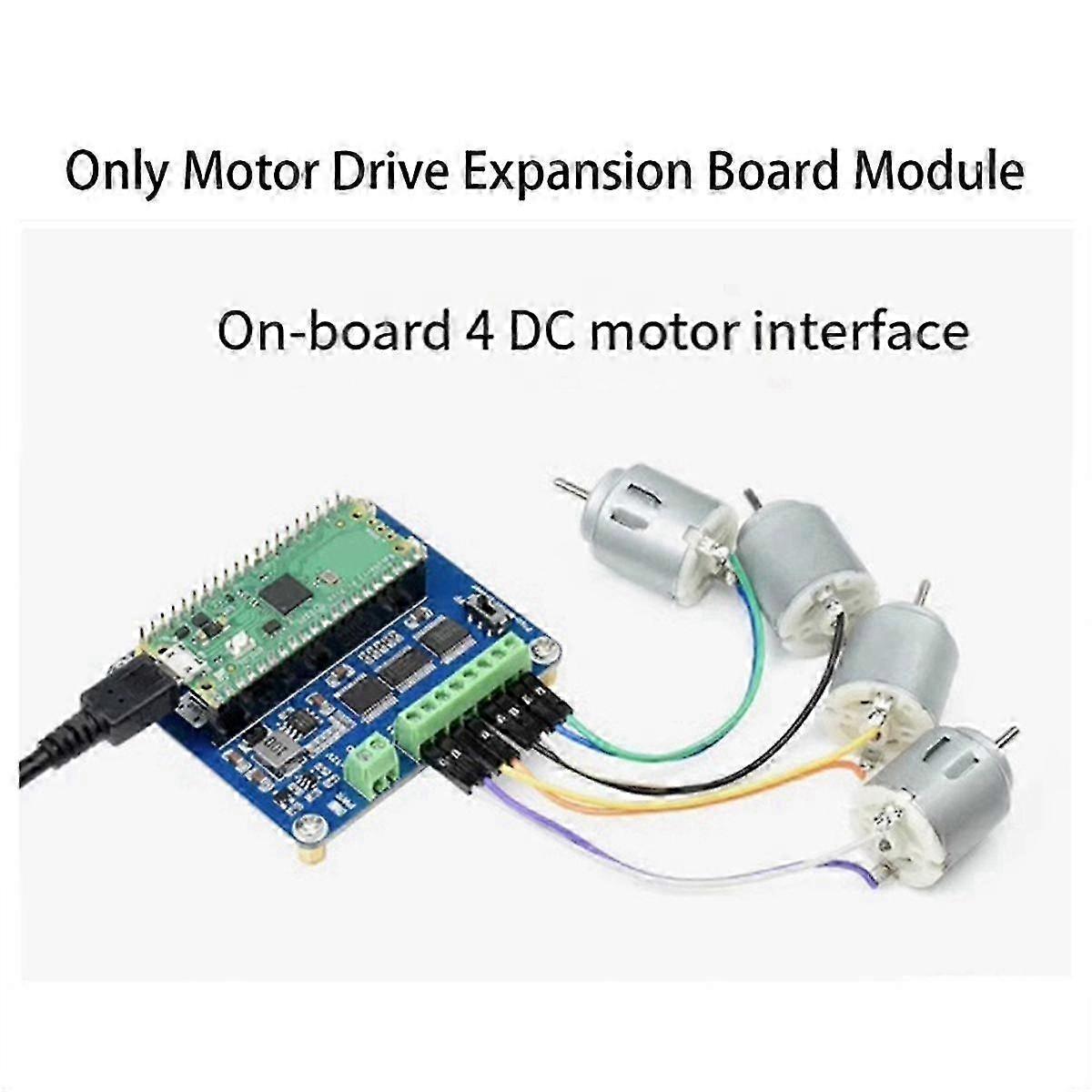 For Raspberry Pico Expansion Board 4-Way DC Motor Interface/5V Regulated/I2C Motor Driver
