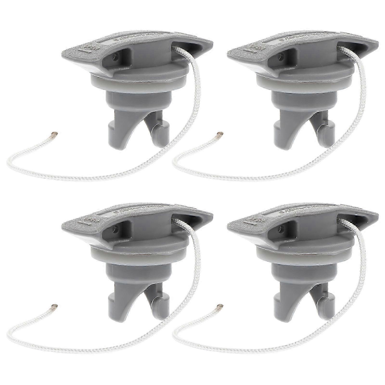 4 Pcs Kayak Air Valve Kit with Spiral Nozzle, Cap & Adapter (5X3.5CM Grey)