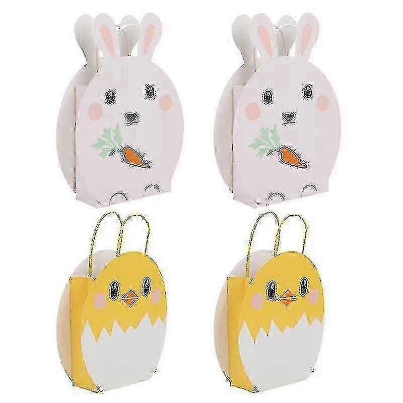 4pcs Easter Gift Wrapping Bags Themed Pouches Accessories