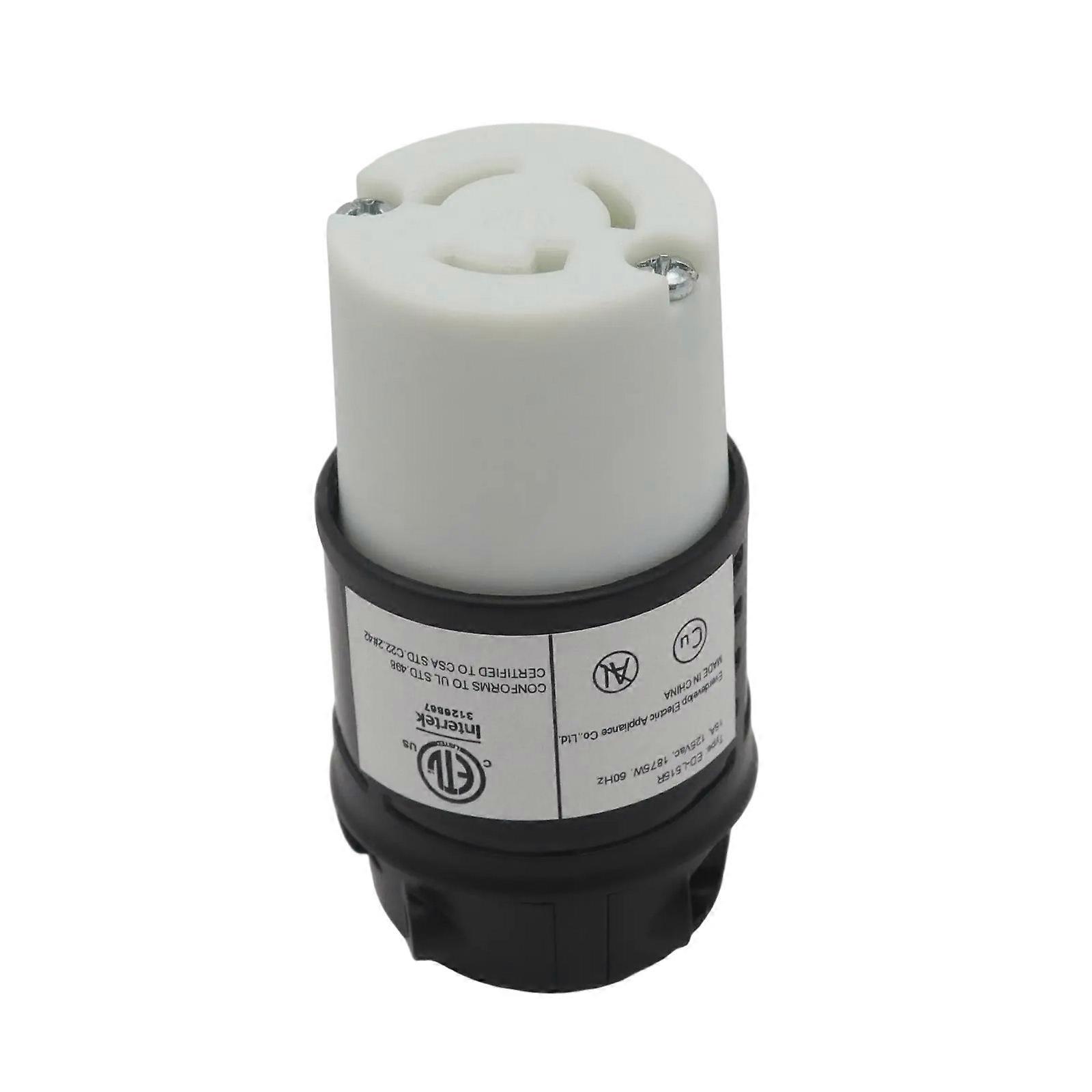 Quick Install Replacement High Current Plug Connector 15A 125V 3 Wire Electrical Outlet for Automotive Use Easy Assembly