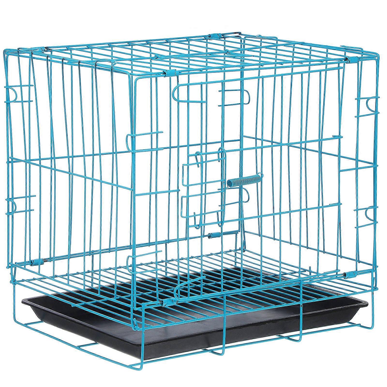 Portable Folding Dog Cage for Small & Medium Pets – Comfortable, Creative , Poodles and Cats – Blue