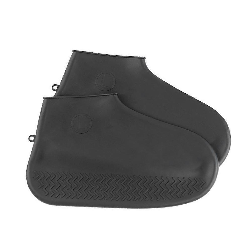 Silicone Shoe Covers Protective for Beach Vacations S Size Rainproof Black 1 Pair