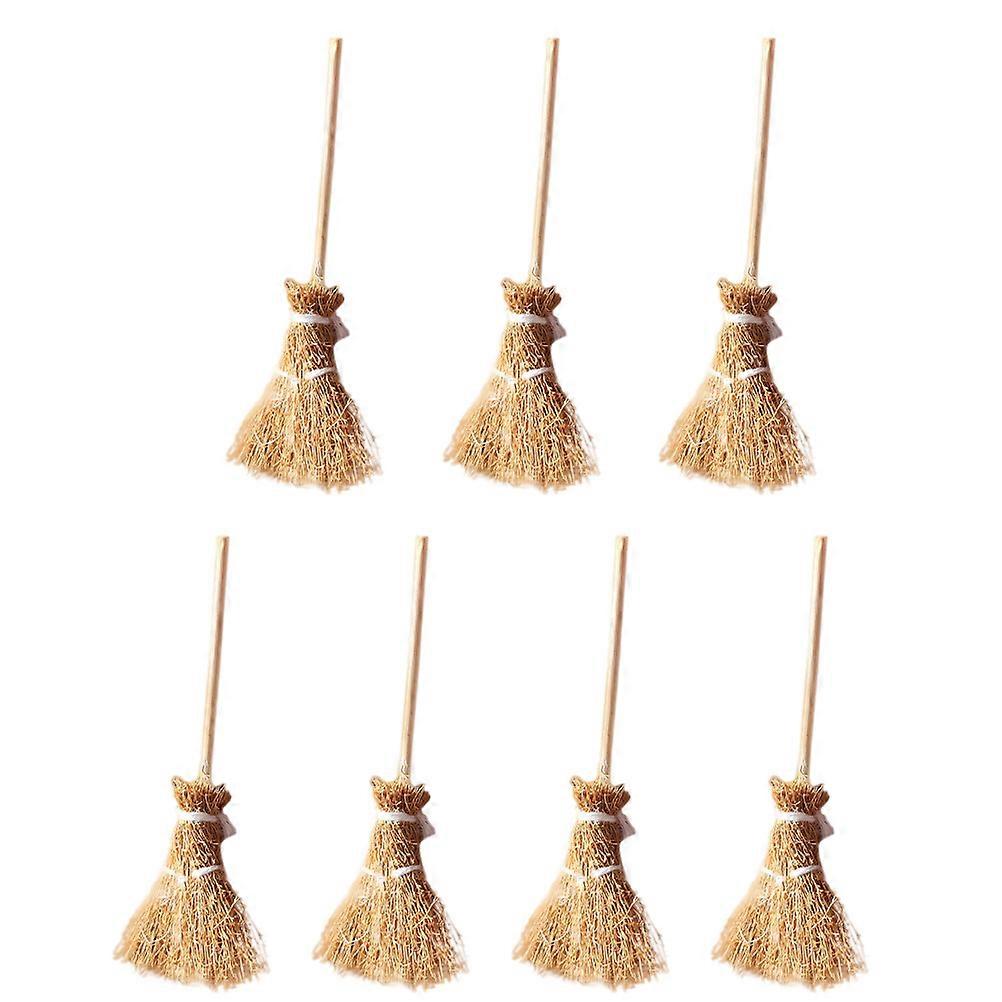Mini Broom Adornment Mini Broom Model Craft Projects Model Accessories DIY Ornaments 7Pcs