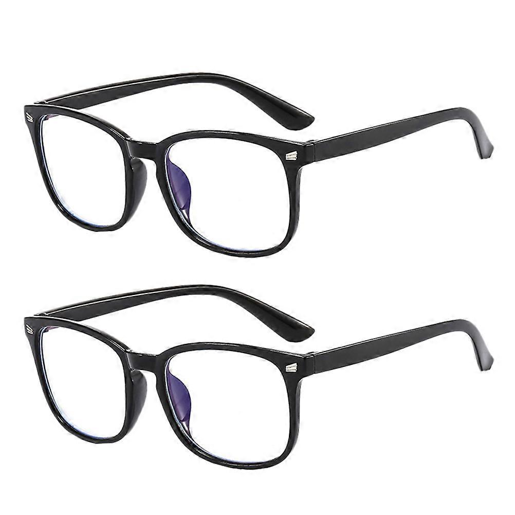 2Pcs Light Filtering Square Gaming Glasses Blue Light Durable Pc Black for Watching TV Gaming Using Using Computers