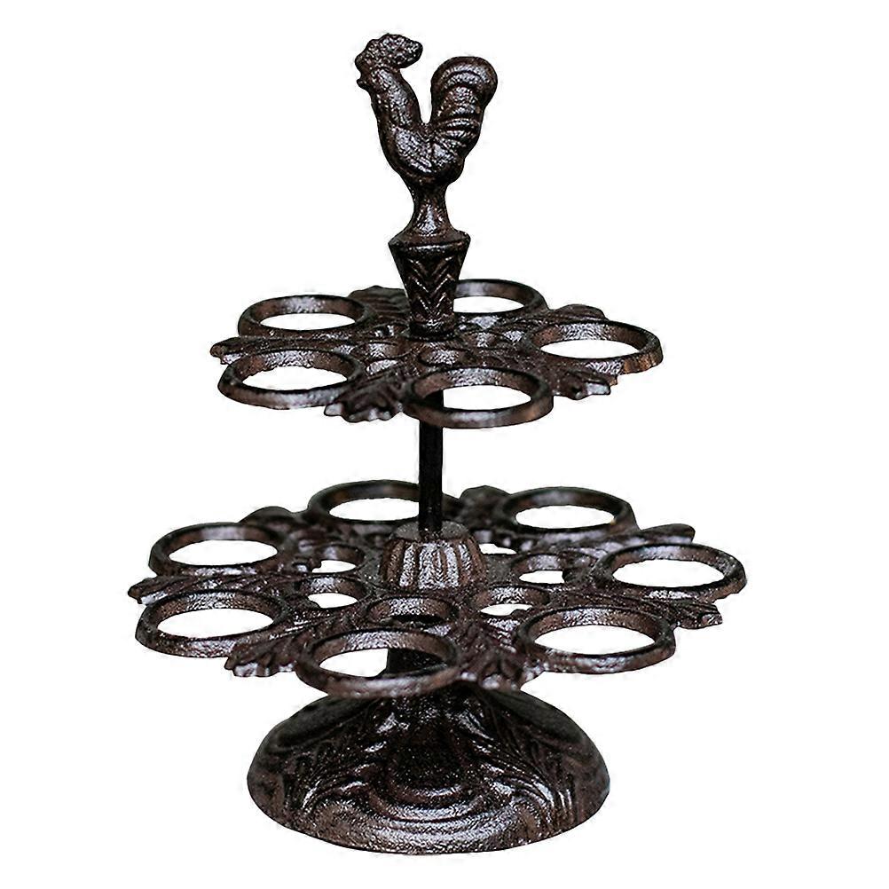 Egg Storage Rack Retro Cast Iron Egg Rack Kitchen Egg Holder Container Black 19X13.5X23.5CM Protect Eggs 1Pcs