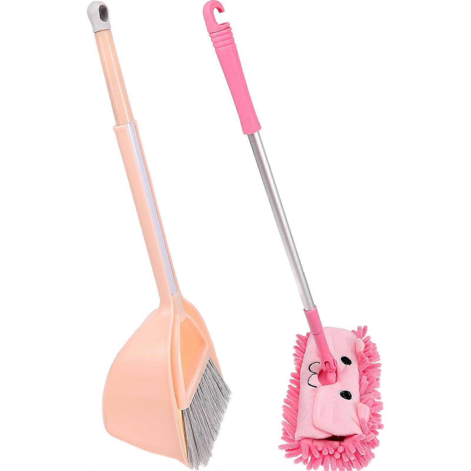 Pretend Play Cleaning Set Mini Broom Set Round Corners For Kids Indoor Use 1Set