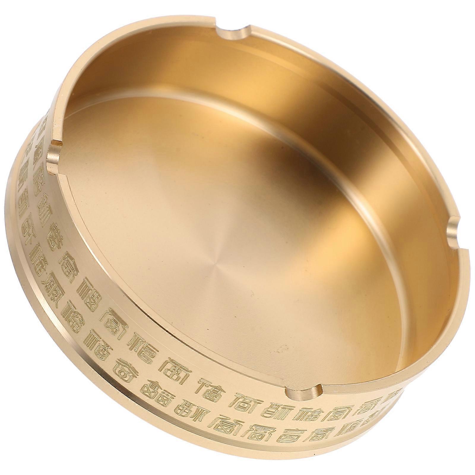 Brass Ashtray Metal Ashtray for Storage Compact Design Golden
