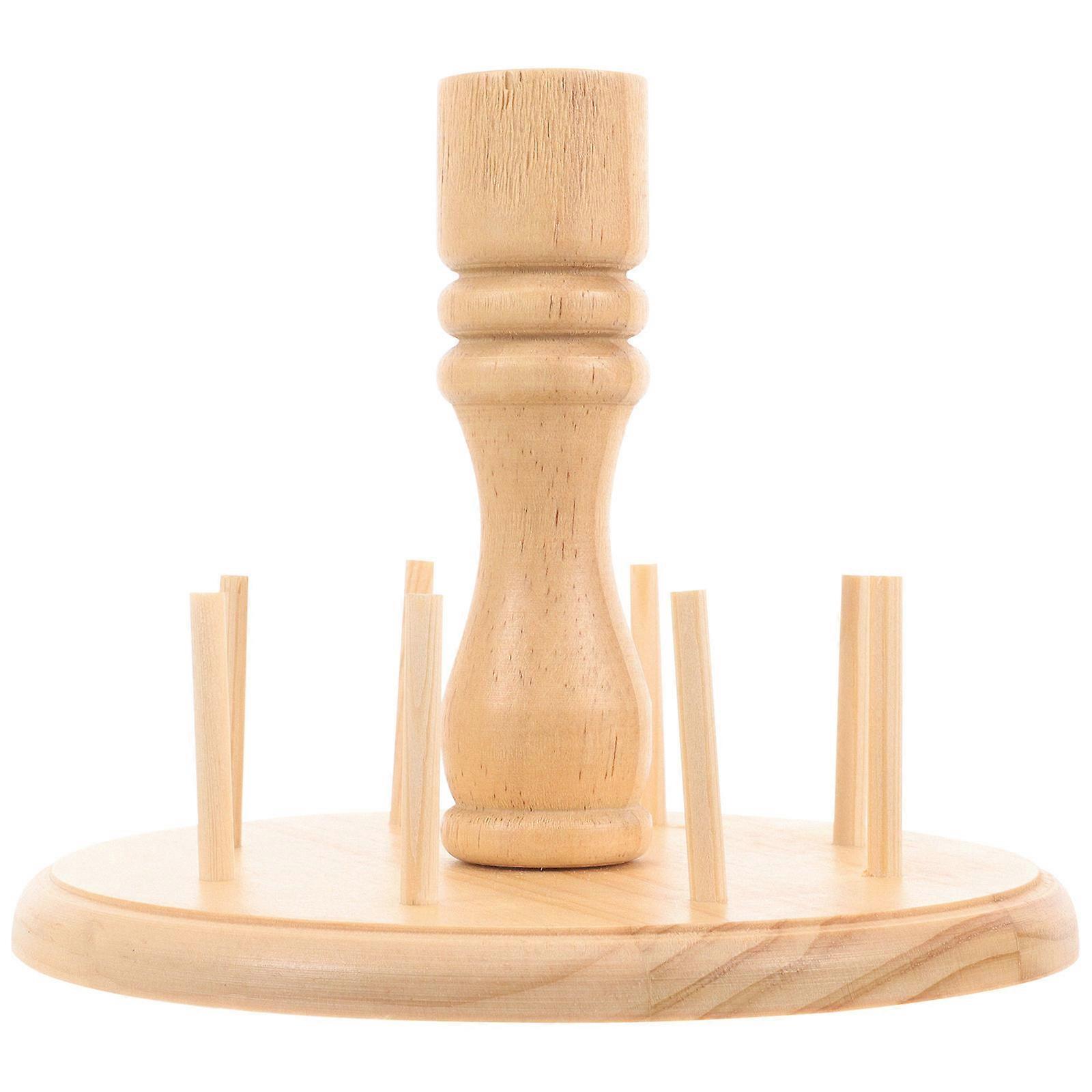 Wooden Spool Thread Holder Stand, Embroidery Thread Organizer with Stable Base for Sewing, Quilting, and Crafting Projects, Durable Beech Design