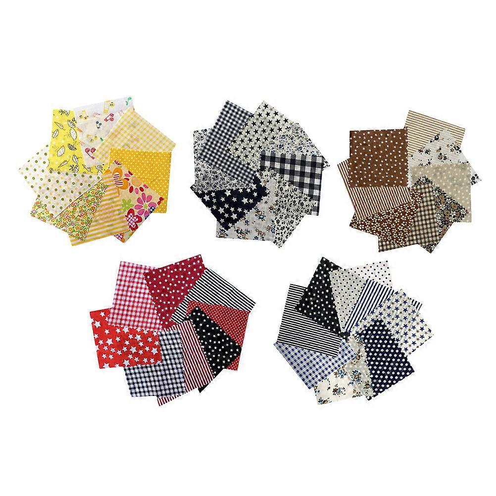 Fabric Squares Bundles Cotton Printed Fabric for Garment Creation Diy Projects Black 25x25cm 8Pcs Each Color 5Pack