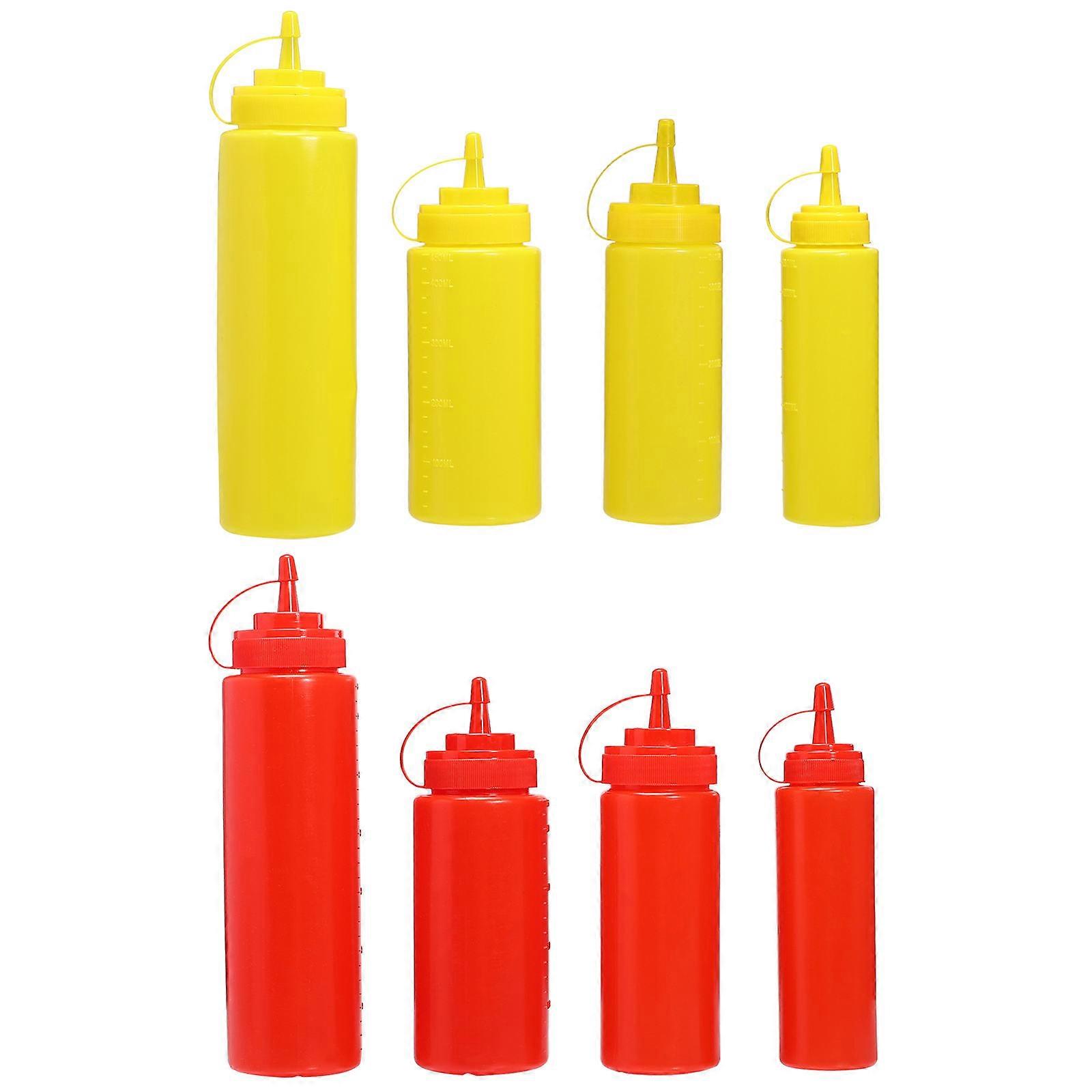 Condiment Squeeze Bottle Ketchup Dispensers Practical Design Kitchen Utensils Assorted Color 8Pcs